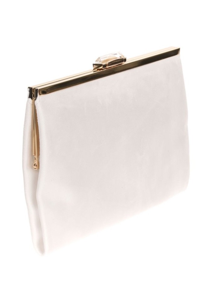 Suede party clutch with rhinestone fastening Lauren Lynn London Accessories - 8 