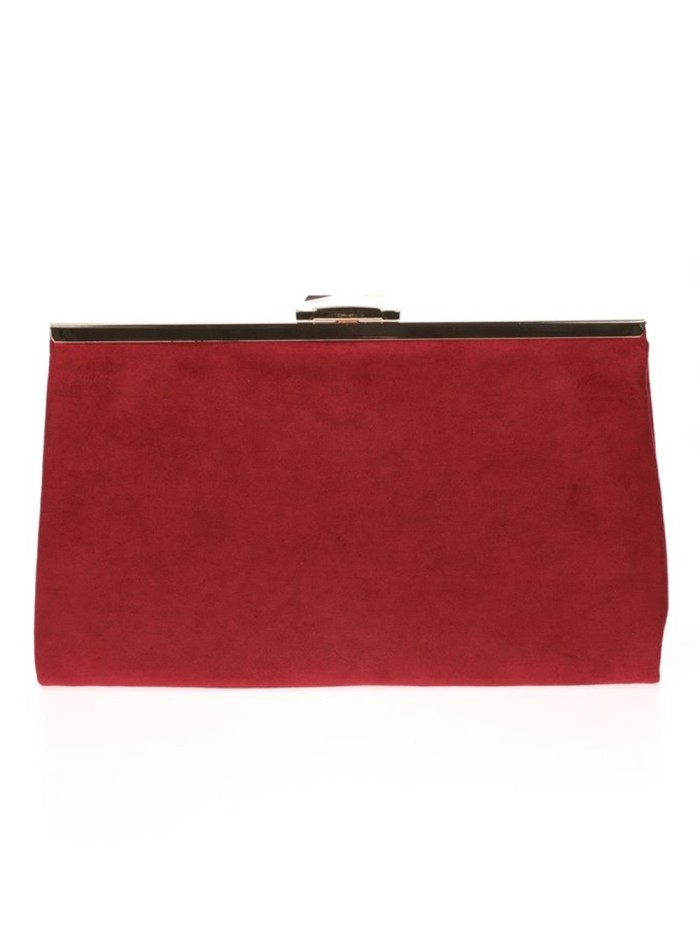 Suede party clutch with rhinestone fastening Lauren Lynn London Accessories - 14