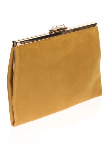 Suede party clutch with rhinestone fastening Lauren Lynn London Accessories - 17 