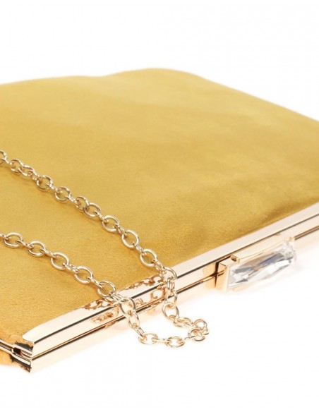 Suede party clutch with rhinestone fastening Lauren Lynn London Accessories - 18 