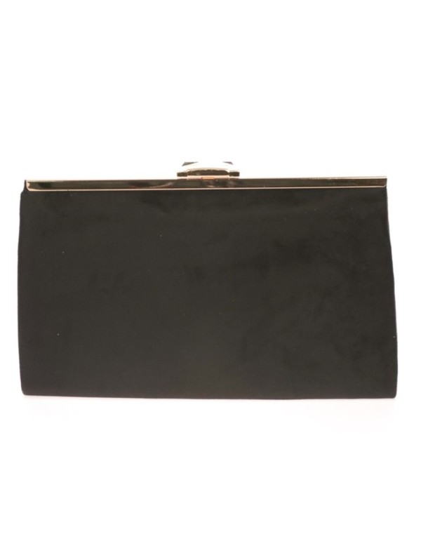 Suede party clutch with rhinestone fastening Lauren Lynn London Accessories - 14 2