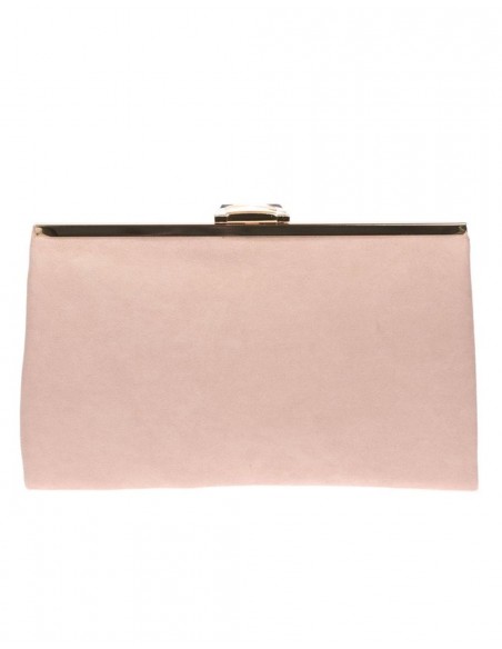 Suede party clutch with rhinestone fastening Lauren Lynn London Accessories - 31 