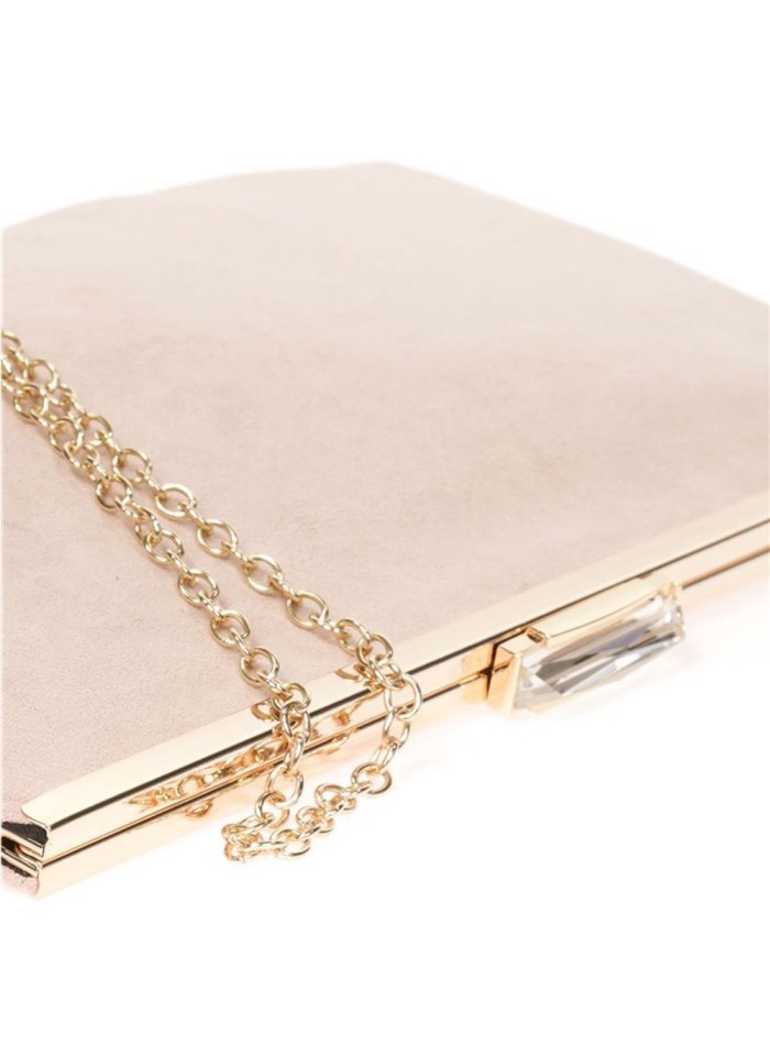 Suede party clutch with rhinestone fastening Lauren Lynn London Accessories - 33 