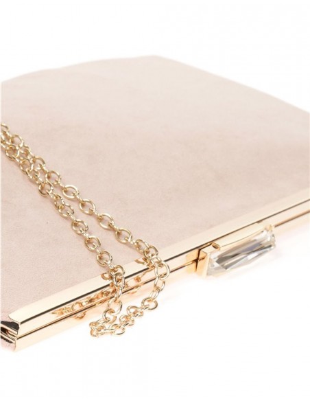 Suede party clutch with rhinestone fastening Lauren Lynn London Accessories - 33 