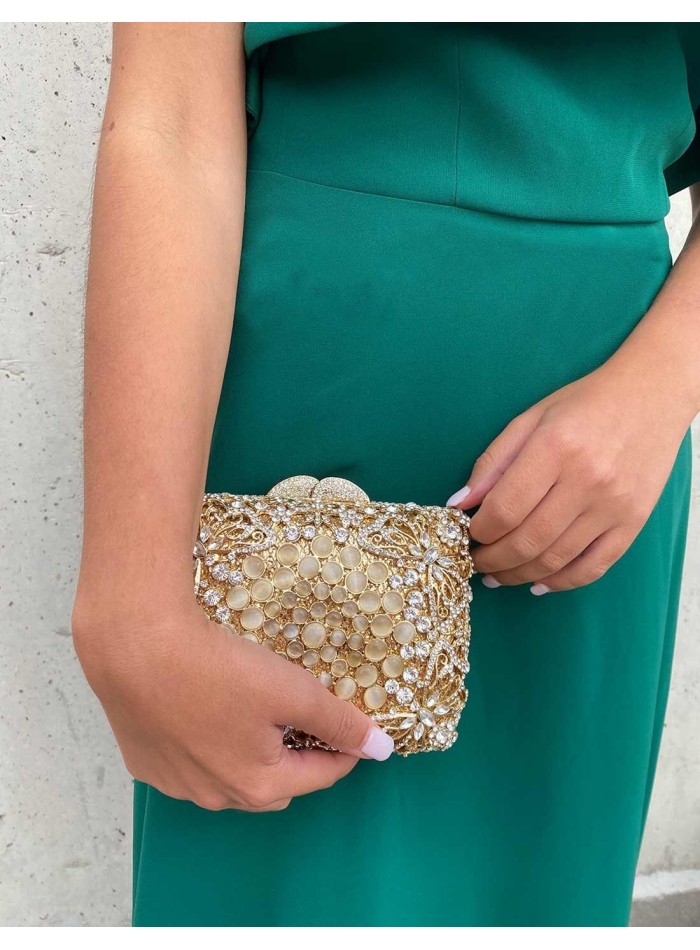 Jewellery clutch bag made with Swarovski crystals and butterflies for guests