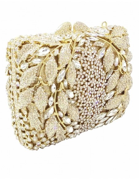 Bolso joya de pedrería y cristal con diseño de hojas Lauren Lynn London Accessories - 2 