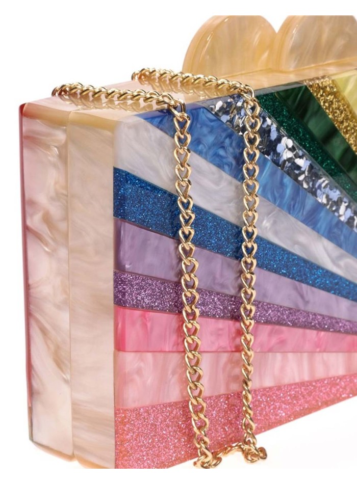 Pearly rainbow clutch bag Lauren Lynn London Accessories - 3 