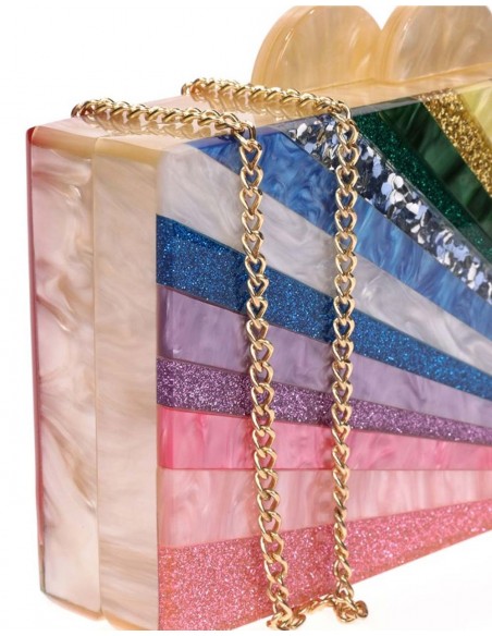Pearly rainbow clutch bag Lauren Lynn London Accessories - 3 