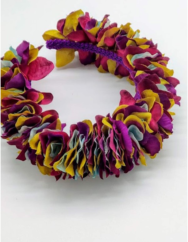 Diadema con pétalos de hortensia multicolor 2