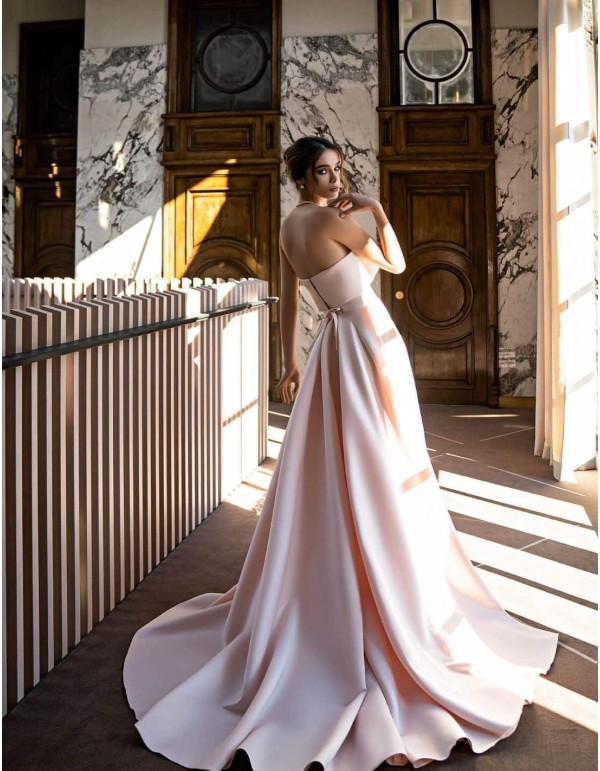 Vestido de fiesta palabra de honor con cinturilla de pedrería EMABRIDE - 3