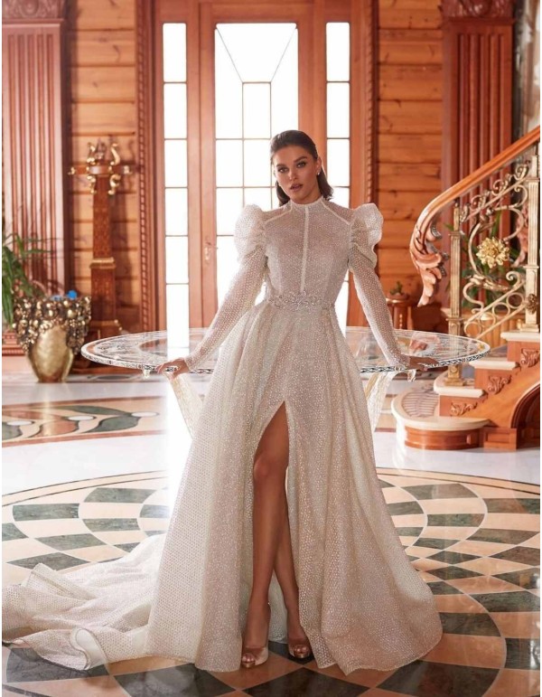 Vestido de novia con manga abullonada y espalda descubierta Pollardi Fashion Group - 2 2