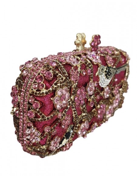 Bolso de mano joya con pajarito en fucsia Lauren Lynn London Accessories - 2 