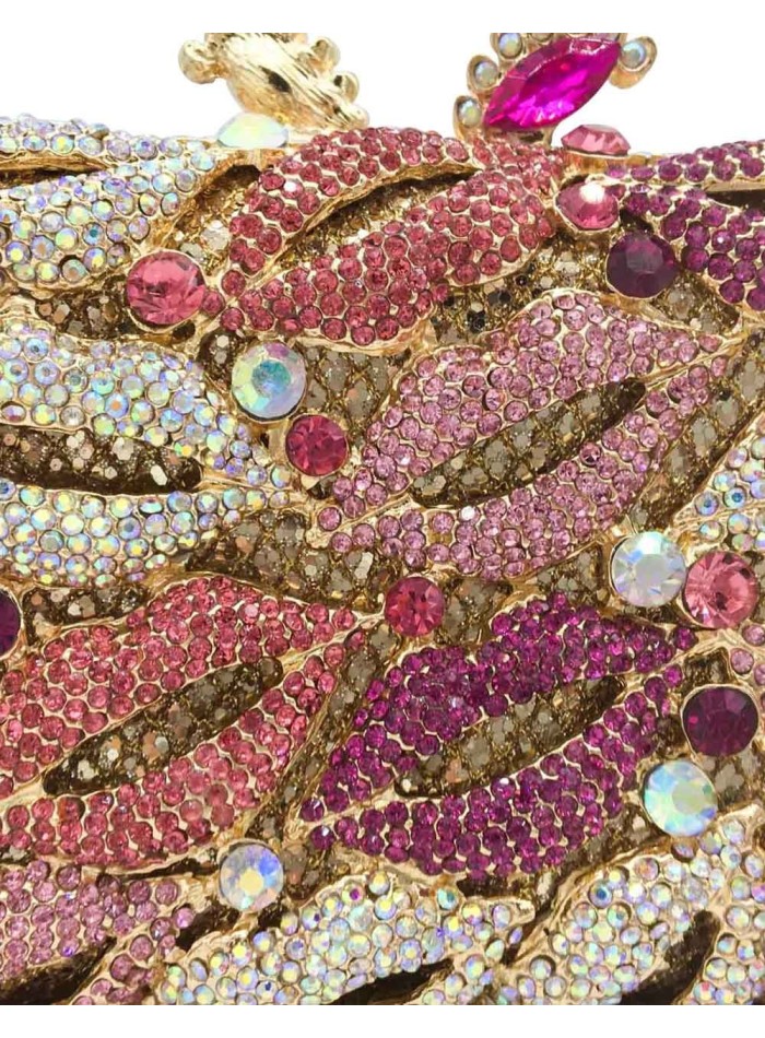 Rectangular jeweled handbag with kisses Lauren Lynn London Accessories - 4 