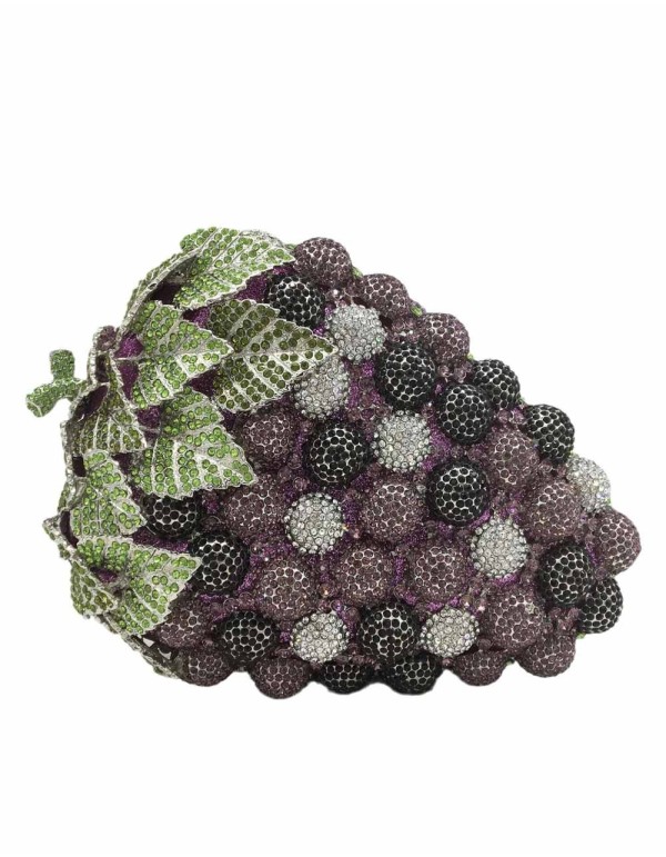 Jeweled handbag in the shape of a bunch of grapes Lauren Lynn London Accessories - 1 