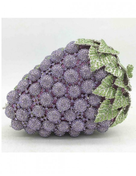 Jeweled handbag in the shape of a bunch of grapes Lauren Lynn London Accessories - 2 