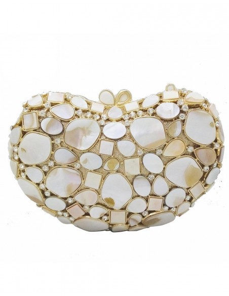 Bolso de mano joya con cristales y conchas naturales Lauren Lynn London Accessories - 1 