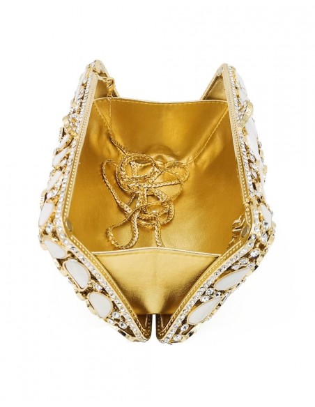 Rectangular jewellery handbag with crystals and natural shells Lauren Lynn London Accessories - 3 