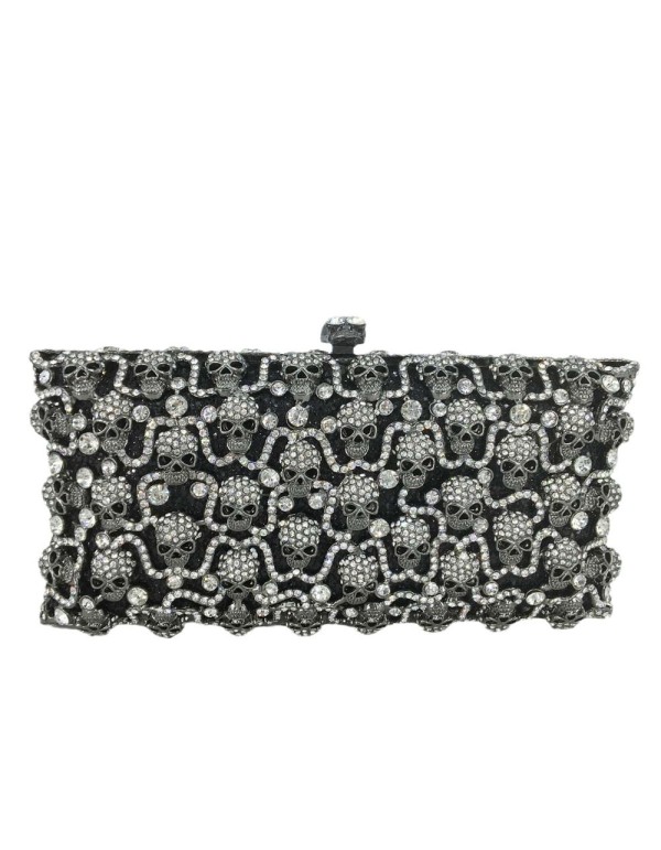 Bolso de mano joya negro con pequeñas cadaveras Lauren Lynn London Accessories - 1  2