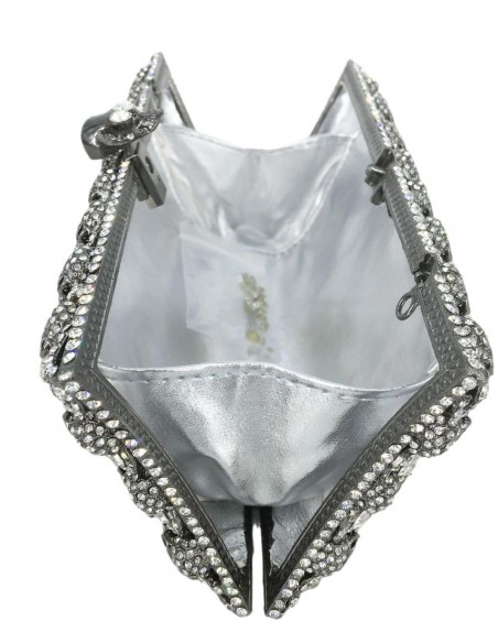 Bolso de mano joya negro con pequeñas cadaveras Lauren Lynn London Accessories - 4 