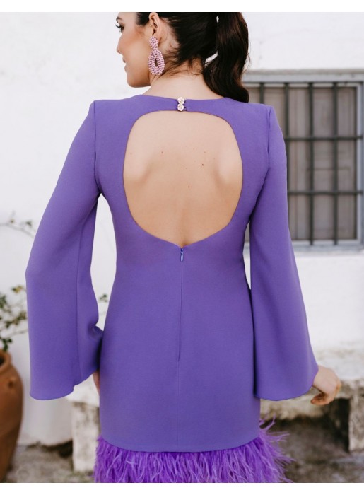 Vestido corto con detalle de plumas y espalda descubierta Victoria Victim - 2 