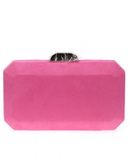 Suede octogonal clutch bag with metallic clasp Lauren Lynn London Accessories - 28 