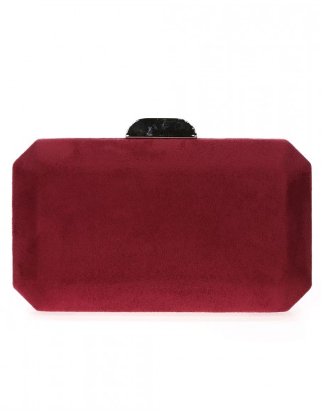 Suede octogonal clutch bag with metallic clasp Lauren Lynn London Accessories - 32 