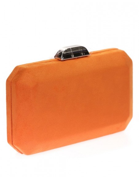 Suede octogonal clutch bag with metallic clasp Lauren Lynn London Accessories - 36 