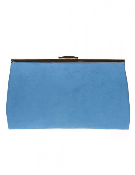 Suede party clutch with rhinestone fastening Lauren Lynn London Accessories - 2 