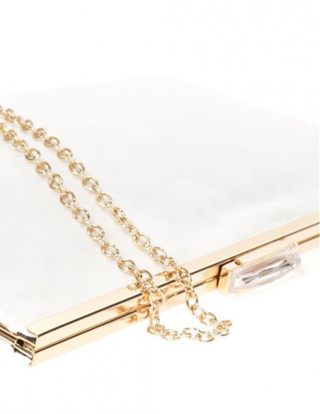 Suede party clutch with rhinestone fastening Lauren Lynn London Accessories - 9 