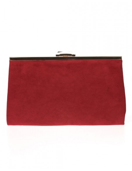 Suede party clutch with rhinestone fastening Lauren Lynn London Accessories - 10 