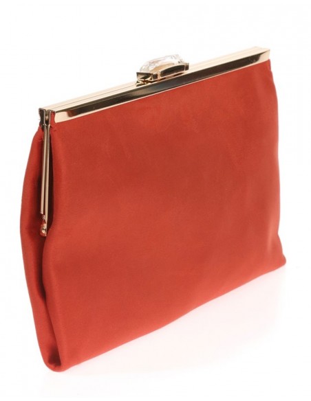 Suede party clutch with rhinestone fastening Lauren Lynn London Accessories - 19 