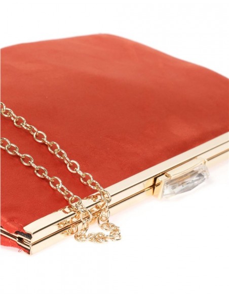 Suede party clutch with rhinestone fastening Lauren Lynn London Accessories - 20 