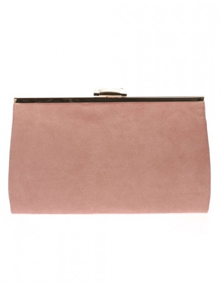 Suede party clutch with rhinestone fastening Lauren Lynn London Accessories - 27 