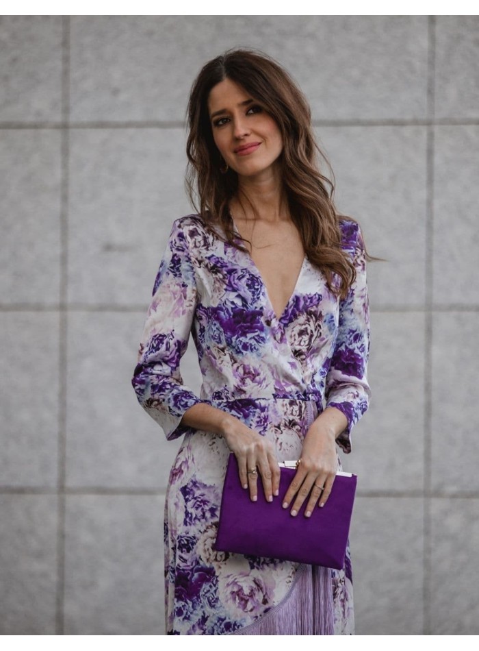 Cartera de fiesta antelina y cierre pedrería Lauren Lynn London Accessories - 4