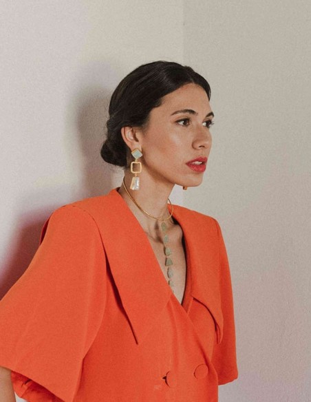 Pendant necklace with aqua green stones Acus complementos - 1 