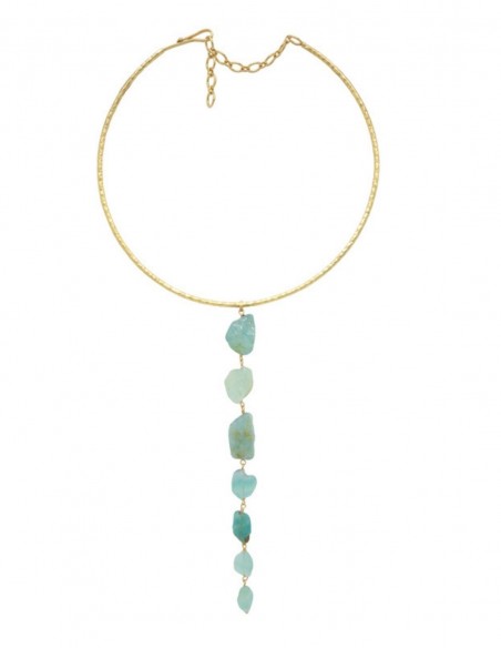 Pendant necklace with aqua green stones Acus complementos - 3