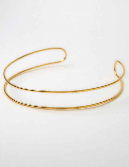 Basic double gold ring choker