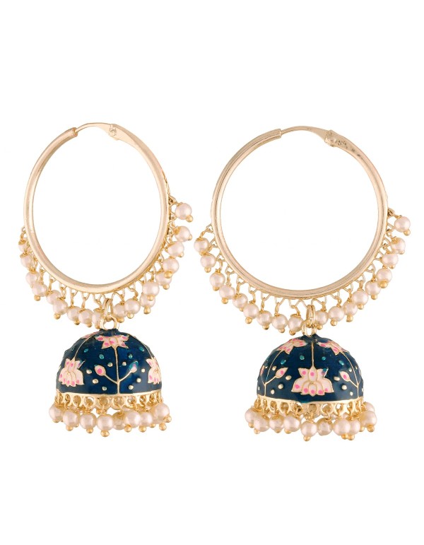 handmade hoops with pearls and Chandbali