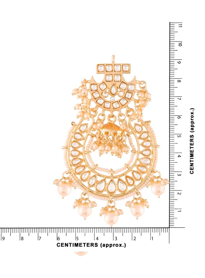 Long gold-plated party earrings with pearls