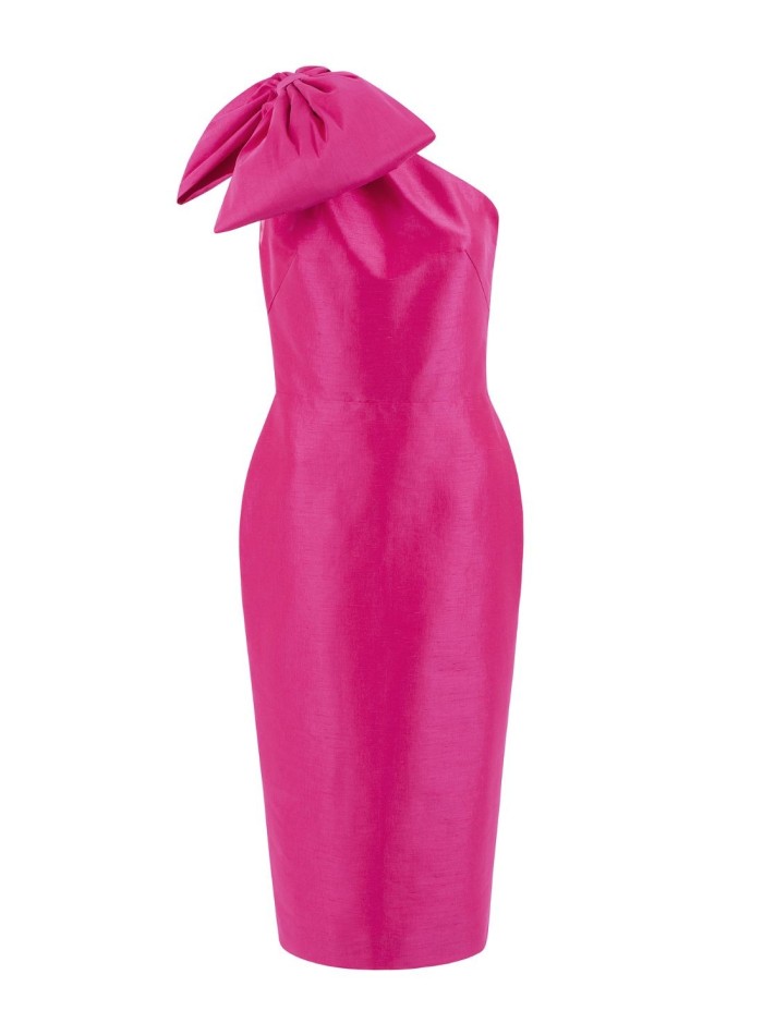 Robe asymétrique décolletée avec laçage