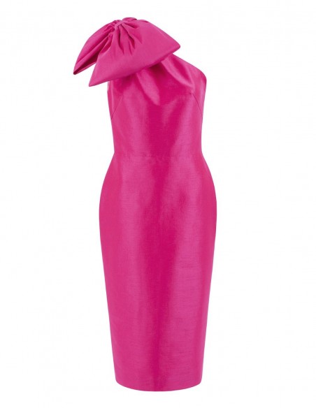 Robe asymétrique décolletée avec laçage