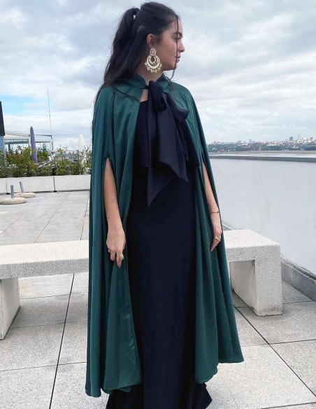 Reversible Satin/chiffon cape for wedding guests