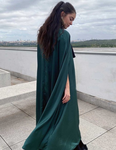 Reversible Satin/chiffon cape for wedding guests