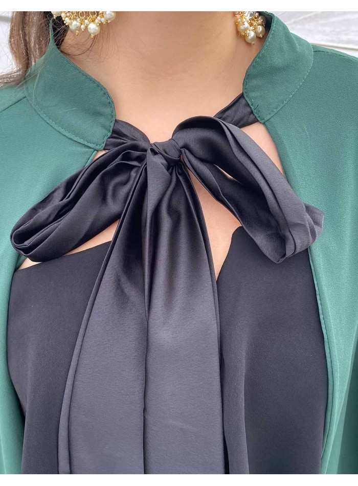 Reversible Satin/chiffon cape for wedding guests