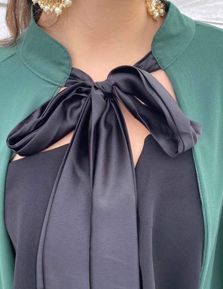 Reversible Satin/chiffon cape for wedding guests