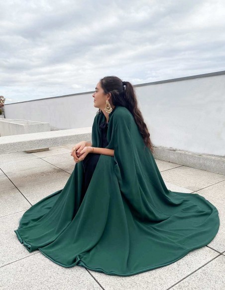 Reversible Satin/chiffon cape for wedding guests