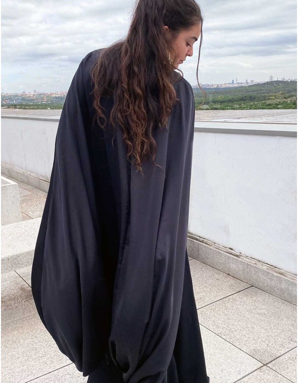 Reversible Satin/chiffon cape for wedding guests 2