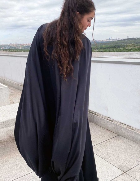 Reversible Satin/chiffon cape for wedding guests
