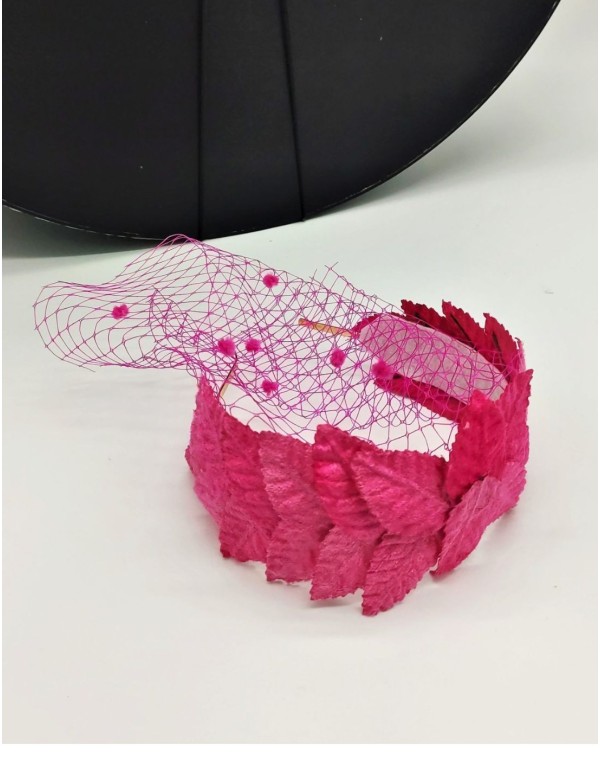 Diadema de minihojas con redecilla 2