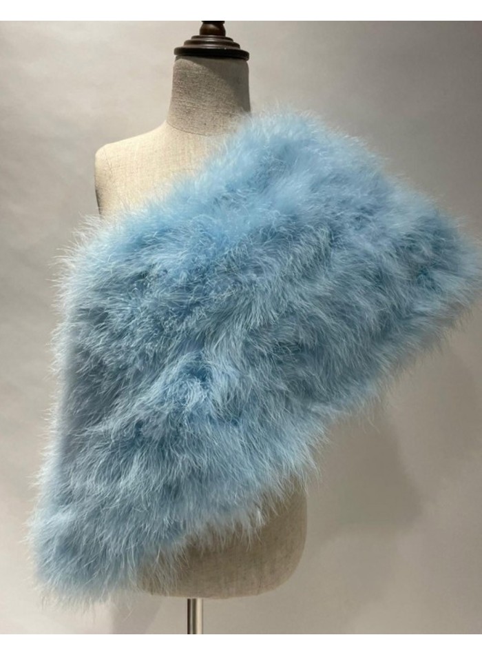 copy of Cape-Fur collar made of natural ostrich plumage in green
